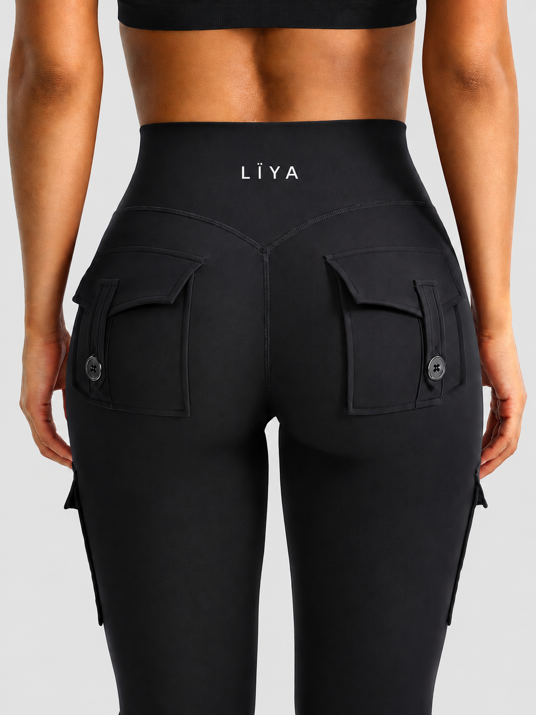 Legging Flare Taille Haute — Poches Cargo & Maintien Gainant